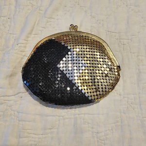 Vintage / Retro Little Black/Silver/Gold Change Purse